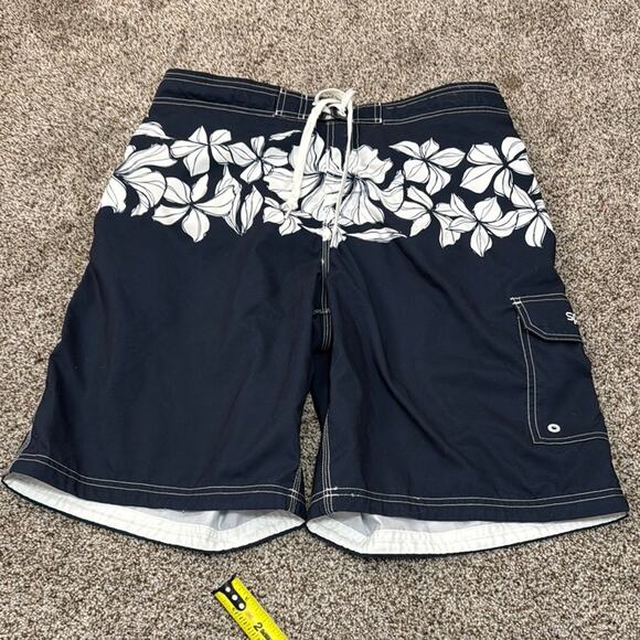 Speedo Other - SPEEDO Men's Hawaiian Board Shorts Size L In Navy/White